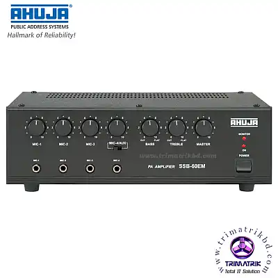 Ahuja SSB-60EM 60 WATT PA MIXER AMPLIFIERS